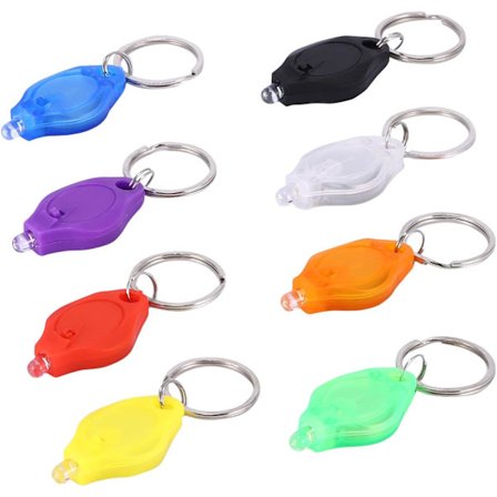 8-pack Mini-ficklampa Nyckelring, Bärbar Nyckelkedja Arbetslampa, Ultra Ljus Batteridriven Nyckelkedja Ljus, Multifunktionell Nyckelring