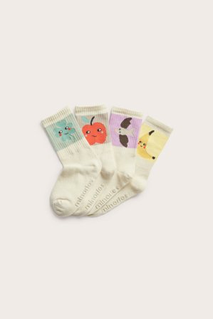 Kappahl | Skarpetki we wzory, 4-pak Beżowy 31/33 | Beżowy