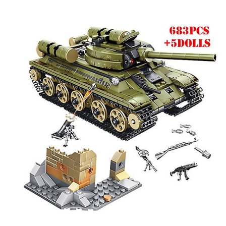 Military Panther Tiger Tank Building Blocks City WW2 Tank Soldier Figures