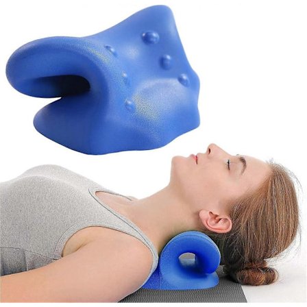 Ergonomisk Cervical Kudde - Ortopedisk Cervical Traction Kudde, Cervical Kudde för Nacke och Nacksmärtlindring (Blå)