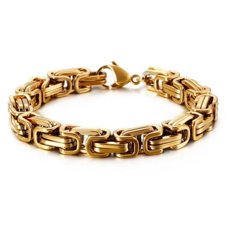 Kejsarlänk Armband Viking Stål | Valbar Storlek | Guld