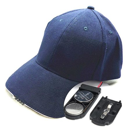 Unisex Baseball Kasket Med Pandelampe Lyse LED Lys Lommelygte Fiskehat