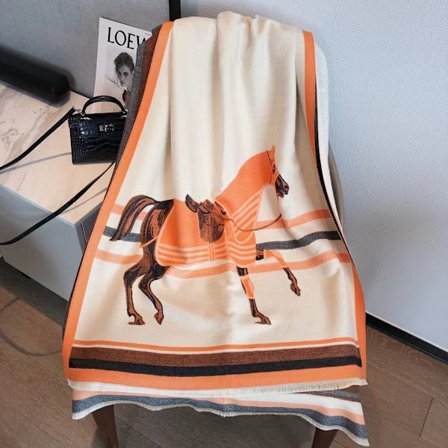 Stort H Malaysisk dame vinter varmt langt tykt skjerf