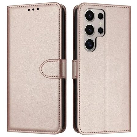 Samsung Galaxy S25 Ultra Wallet Cover with Strap - Rose Gold
