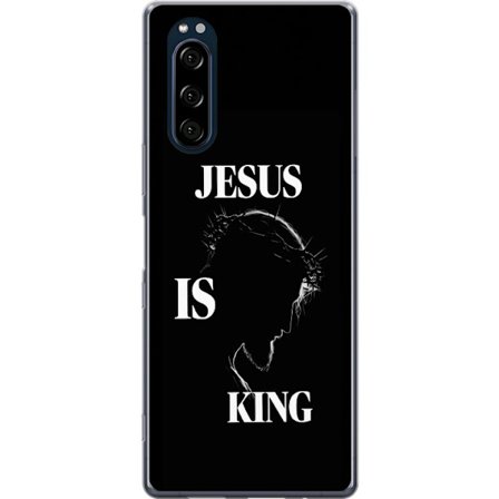 Kompatibelt Mobildeksel til Sony Xperia 5 Fargerike kawaii-figurer stablet vertikalt på lilla bakgrunn med myke former og leken søt følelse