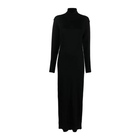 MM6 Maison Margiela, Turtleneck Maxi Dress Zwart, Dames, Maat:XS
