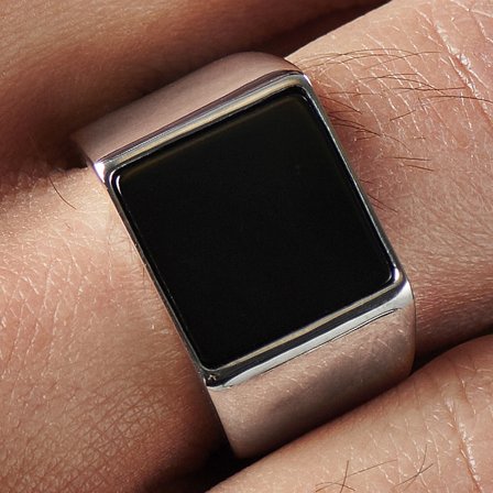 Shem Black Onyx Nord Ring for Men - Signet rings