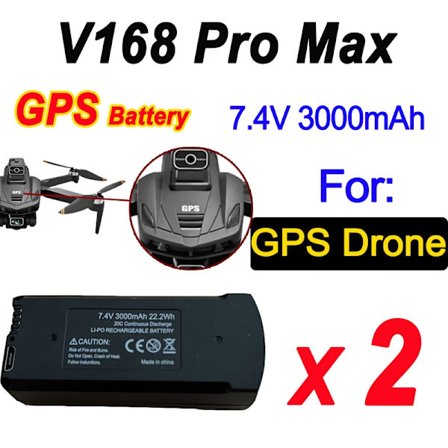 Alkuperäinen V168 GPS-akku 7.4V 3000mAh V168Pro Max Drone 3.7V 2000mAh akku V168Pro RC Quadcopter tarvikkeet osa