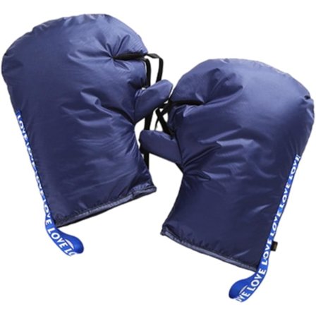 Moottoripyörän skootterin paksut lämpimät ohjaustangon hanskat Talvipyöräilyn ohjaustangon lapaset Säädettävä polkupyörän ohjaustanko, Tummansininen