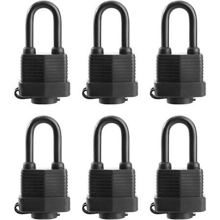 6-pakning Vanntette Hengelåser med Samme Nøkkel - Kraftig Laminert Stållås for