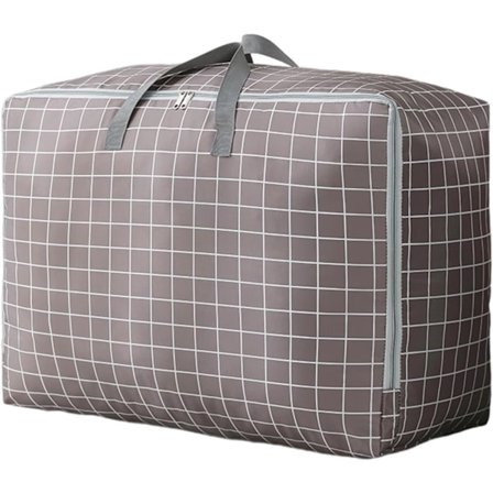 105L Stor Grå Opbevaringspose til Under Sengen Tøj Sengetøj Opbevaringspose med Lynlåse Grå