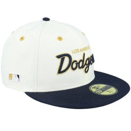 New Era - MLB Vit fitted Keps - Los Angeles Dodgers Retro Vibes 59FIFTY Chrome/Navy Fitted @ Hatstore