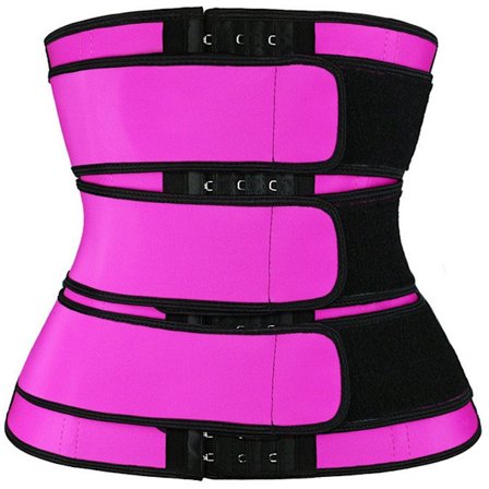 Svetteabsorberende belte for kvinner - treningsbelte med 3-rads lukking og pustende materiale - M rød - størrelser S til 6XL