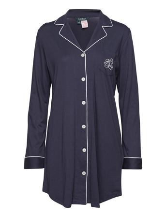 Lrl Hammond Knit Collar Sleepshirt Yöpaita Blue Lauren Ralph Lauren Homewear