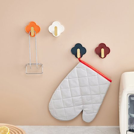 Självhäftande krok - 4 st transparenta självhäftande krokar 5 kg (max)