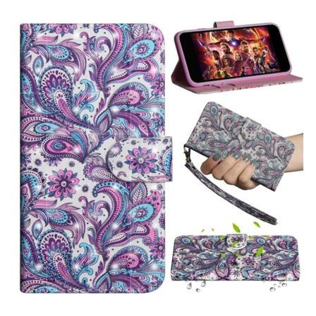 Samsung Galaxy A50 kuviollinen nahkakotelo - Värillinen Kukkia Multicolor