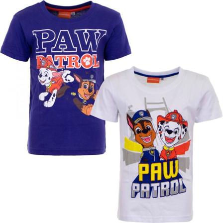 Paw Patrol T-shirt Blå Och Vit White 110/116 Vit