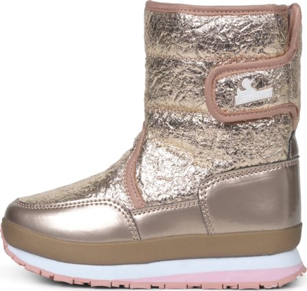 Rubberduck Kids' Cracked Metallic Children lined boots Pink 35