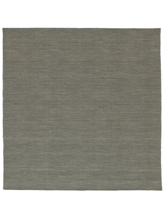 Wool Rug Plain (Single Colored) Handloom Flat Dark Grey Square Large