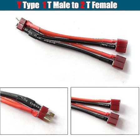 XT60 Parallell Batterikontakt Hunn/Hann Kabel Dobbel Forlengelse Y Split/3 Veis 14AWG Silikontråd F {Db}