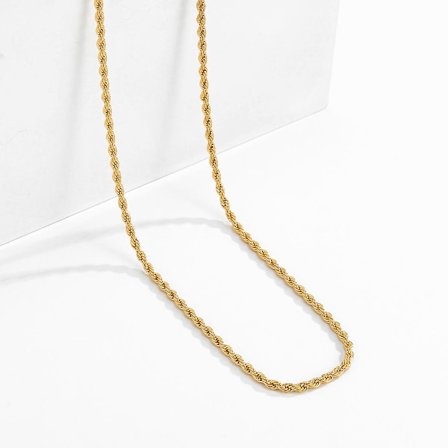 2023 Mote Tau Kjede Halskjede Menn Temperament 3mm Bredde Rustfritt Stål Kjede Halskjede For Menn Smykker Gave