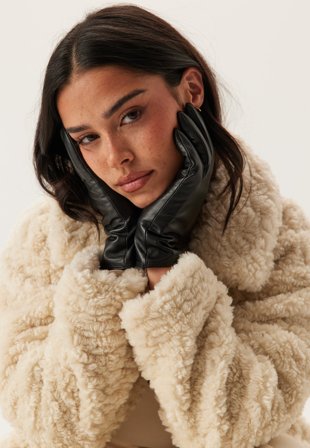 GANT-Cashmere Lined Leather Gloves-S