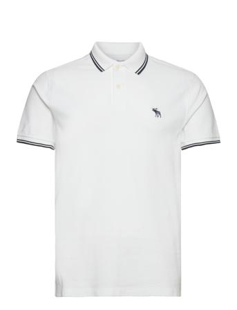 Anf Mens Knits Polos Short-sleeved Hvit Abercrombie & Fitch*Betinget Tilbud