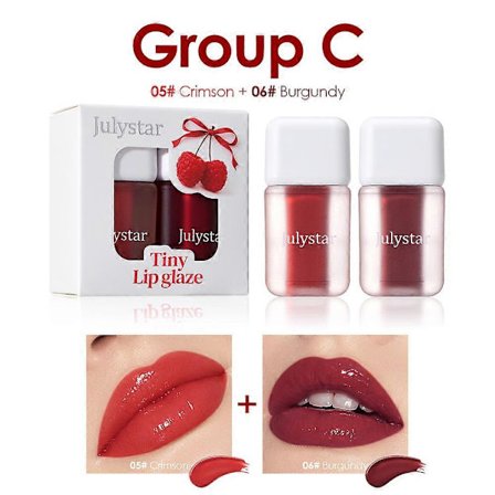 6 farve Lip Lipstick Water Gloss Tint, Fugtgivende Vandtæt Flydende Læbestift, Ikke-klæbende, Høj Pigmentering, Langtidsholdbare Farver