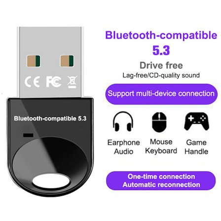 USB Bluetooth-kompatibel adapter 5.3 för trådlös högtalare o Mou Black Onesize
