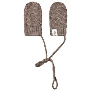 Little Jalo Wood Brown Knitted Baby Mittens 62/68 cm - Gloves and mittens - 62/68 cm - Brown - Mädchen