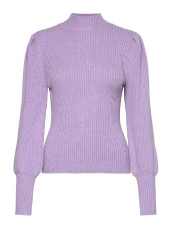 Onlkatia L/S Highneck Pullover Knt Pullover Striktrøje Lilla ONLY