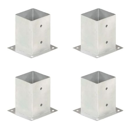 vidaXL Stolpfot 4 st galvaniserad metall 101 mm