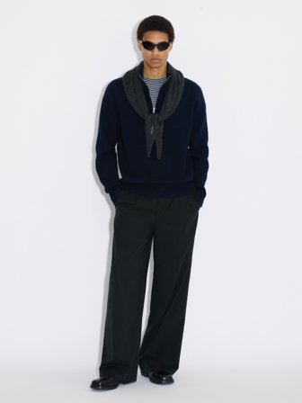 Holzweiler - Half-Zip Wool Sweater - Navy - Mens - Extra Large