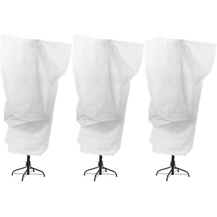 3 pakkausta talvisia kiristysnyörillisiä kasvisuojuksia - 120 x 80 cm lämpimiä kasvien suojapusseja, pakkaskangaspeite suojaa