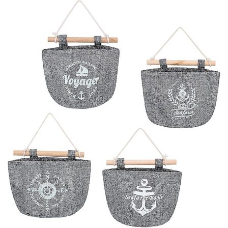 4-pakning oppbevaringsposer med oppheng, vegg- og dørorganisator i marineblå