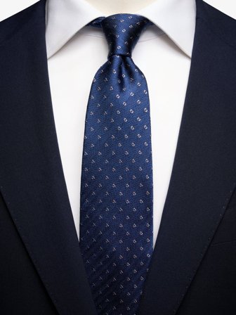 John Henric Men's Blaue Krawatte geometrisch Size 7,5