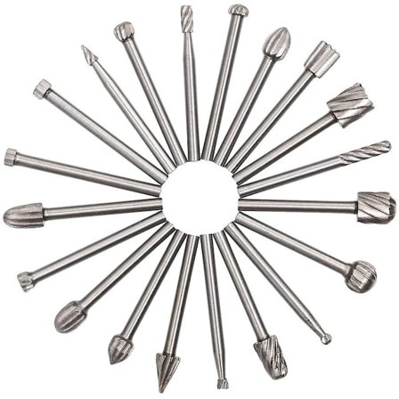 20 st Dubbelskurna hårdmetallfräsar - 3 mm skaft, roterande skärverktyg