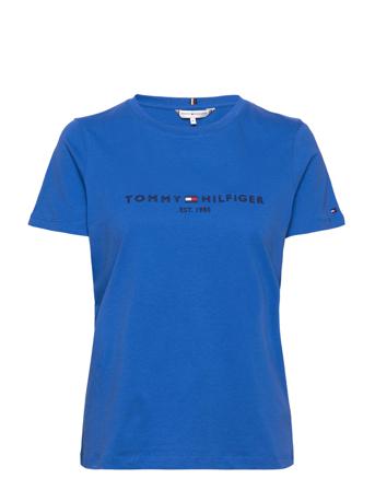 Th Ess Hilfiger C-Nk Reg Tee Ss T-shirts & Tops Short-sleeved Sininen Tommy Hilfiger