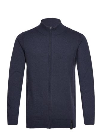 Inchancellor Knitwear Full Zip Jumpers Marineblå INDICODE*Betinget Tilbud
