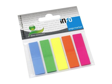 INFO Index 12x44mm 5 färger - Lyreco - Kontorsmaterial - Indexflikar och märkflikar - Indexflikar i plast