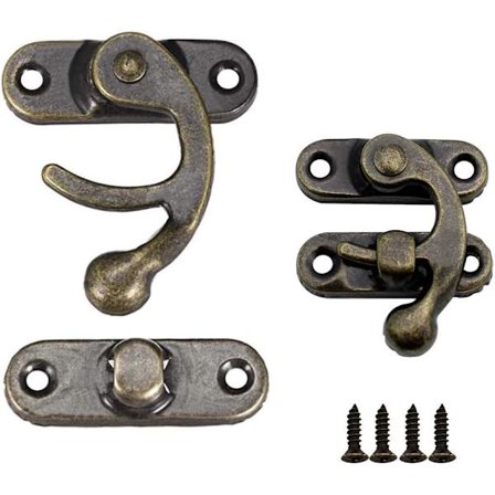 20 st metallhornlås krok brons för vintage trälåda a