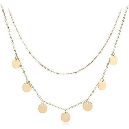 Lagdelte Choker Halskjeder Håndlagde Myntrør Stjerne Perle Anheng Flerlags Justerbar