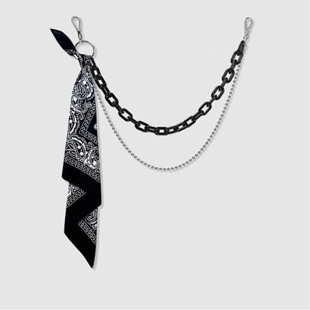 Housut Ketju Metal Waist Chain MUSTA