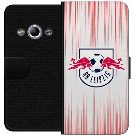Yhteensopiva Lompakkokotelo Samsung Galaxy Xcover 3 RB Leipzig Red Bullin logo - urheilullinen energinen muotoilu punaisessa ja valkoisessa, täydelli