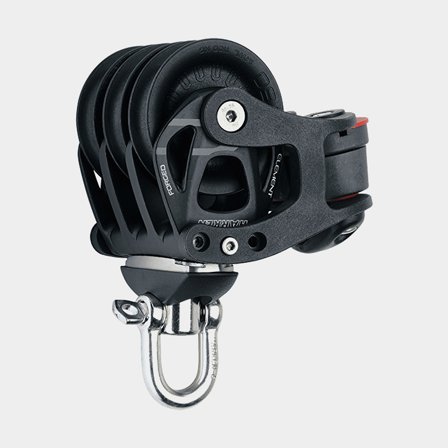 Harken 60mm Aluminum Element Triple Block - Swivel, Cam Cleat (6274)