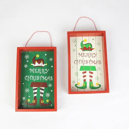2 st kreativa juldekorationer i trä, julgran