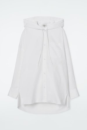 COS Femme Chemise À Capuche Oversize in Blanc