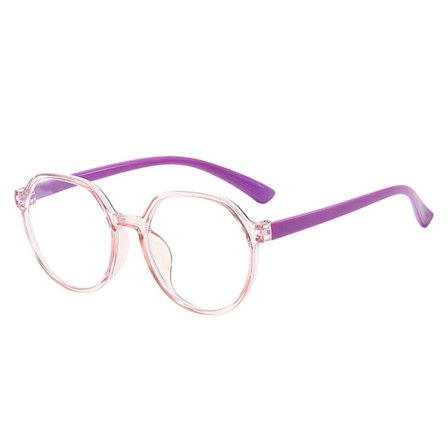Barn Anti-Blue Light Glasögon Runda Glasögon LILA
