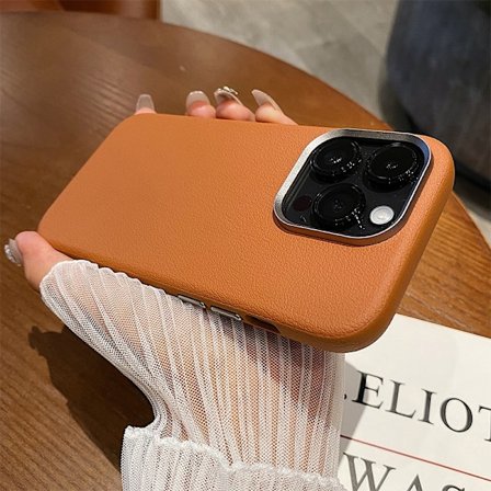 Etui til iPhone 16promax Enkelt skinn - gul Enkelt skinn, business-skinn, varmeavledning