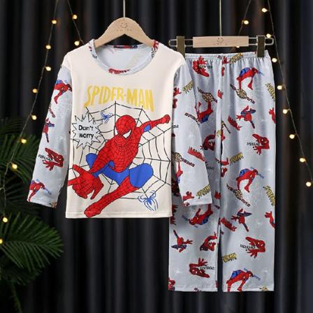 Pyjamas för män och flickor långärmad tecknad hemkläder F6 Spider-Man 8 yards